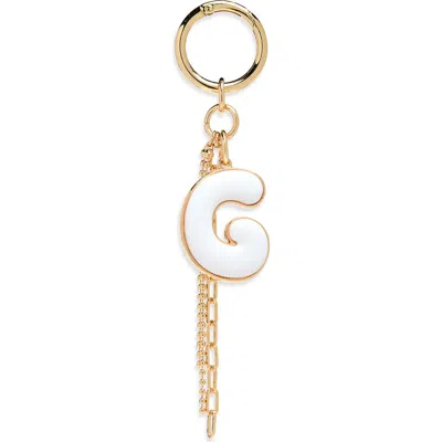 Chelsea28 Resin Initial Bag Charm In G- White- Gold