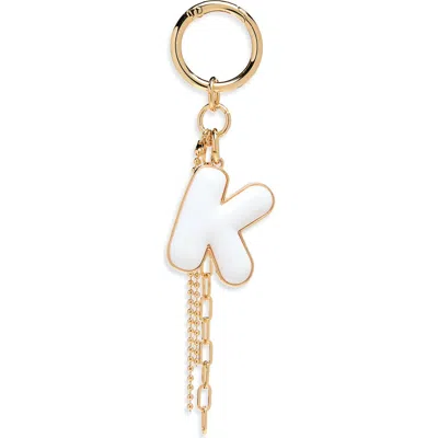 Chelsea28 Resin Initial Bag Charm In K- White- Gold