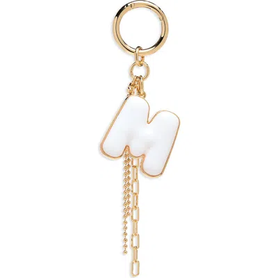 Chelsea28 Resin Initial Bag Charm In M- White- Gold