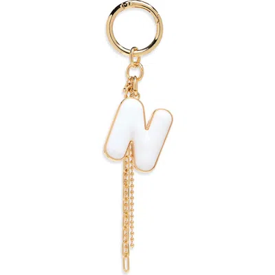 Chelsea28 Resin Initial Bag Charm In N- White- Gold