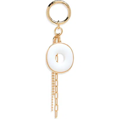 Chelsea28 Resin Initial Bag Charm In O- White- Gold