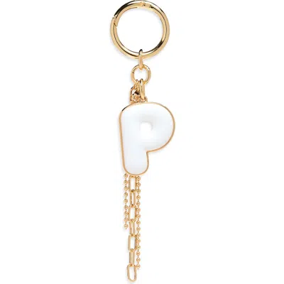 Chelsea28 Resin Initial Bag Charm In P- White- Gold