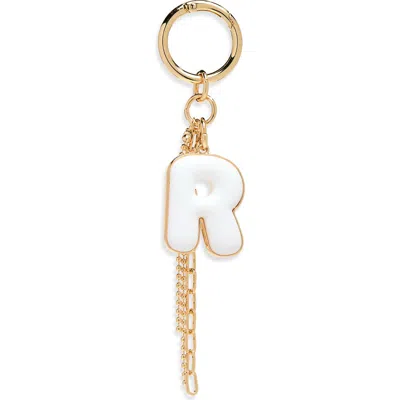 Chelsea28 Resin Initial Bag Charm In R- White- Gold