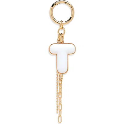 Chelsea28 Resin Initial Bag Charm In T- White- Gold