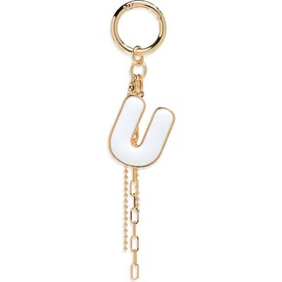Chelsea28 Resin Initial Bag Charm In U- White- Gold