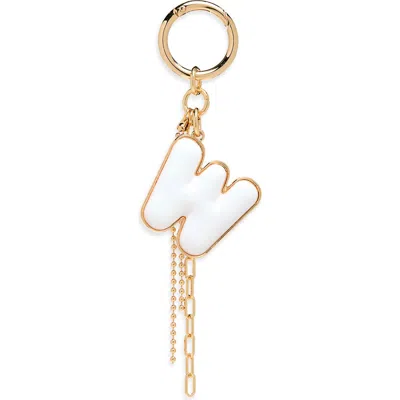 Chelsea28 Resin Initial Bag Charm In W- White- Gold