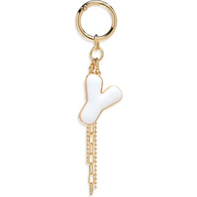 Chelsea28 Resin Initial Bag Charm In Y- White- Gold