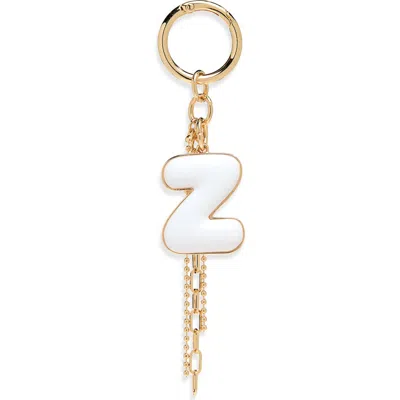 Chelsea28 Resin Initial Bag Charm In Z- White- Gold