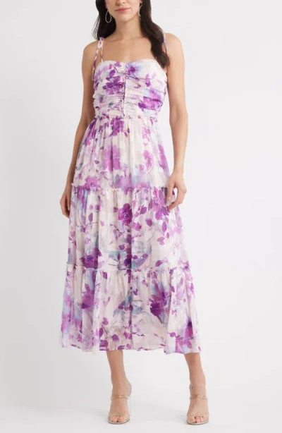 Chelsea28 Ruched Metallic Maxi Dress In Multi