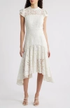 Chelsea28 Ruffle Cap Sleeve Lace Cocktail Dress In Ivory