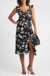 Chelsea28 Ruffle Midi Dress In Black