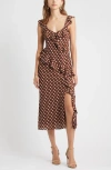 Chelsea28 Ruffle Midi Dress In Multi