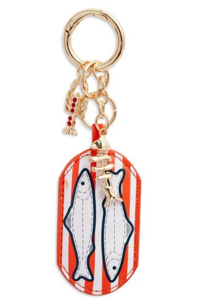 Chelsea28 Sardine Sea Life Faux Leather Bag Charm In Gold