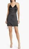 Chelsea28 Satin Cocktail Dress In Black In Black