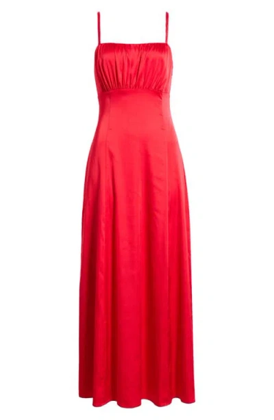 Chelsea28 Satin Cocktail Maxi Dress In Red