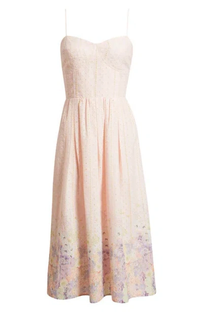 Chelsea28 Seamed Bodice Broderie Anglaise Dress In Pink
