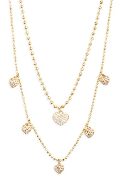 Chelsea28 Set Of 2 Cubic Zirconia Necklaces In Gold