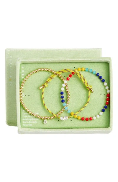 Chelsea28 Set Of 3 Beaded Cord Bracelets In Multi