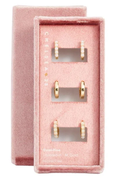Chelsea28 Set Of 3 Demi Fine Huggie Hoop Earrings In Gold