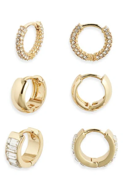 Chelsea28 Set Of 3 Huggie Hoop Earrings In Gold
