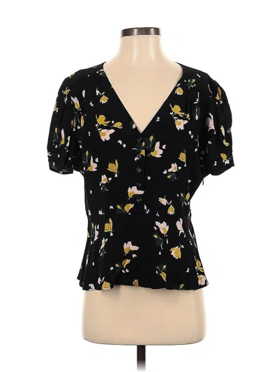 Pre-owned Chelsea28 Short Sleeve Blouse In Black
