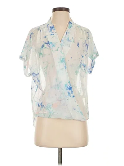 Pre-owned Chelsea28 Short Sleeve Blouse In Blue