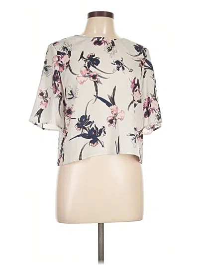 Pre-owned Chelsea28 Short Sleeve Blouse In Ivory
