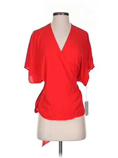 Pre-owned Chelsea28 Short Sleeve Blouse In Red