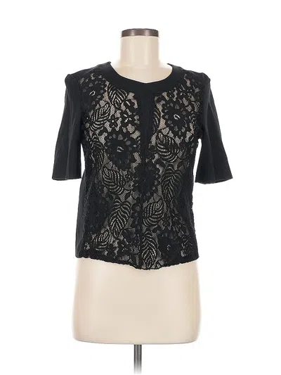 Pre-owned Chelsea28 Short Sleeve Top Black Sweetheart Neckline Tops