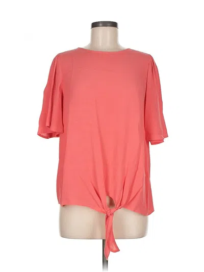 Pre-owned Chelsea28 Short Sleeve Top Pink Keyhole Neckline Tops