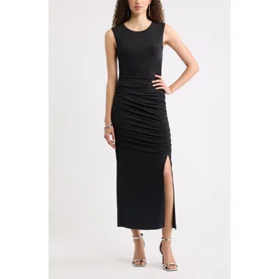 Chelsea28 Side Ruched Maxi Dress In Black