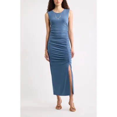 Chelsea28 Side Ruched Maxi Dress In Blue
