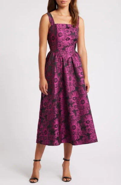 Chelsea28 Sleeveless Brocade Midi Dress In Magenta