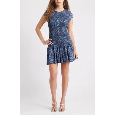 Chelsea28 Smocked Minidress In Blue