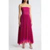 Chelsea28 Smocked Strapless Tulle Cocktail Dress In Pink Combo | ModeSens