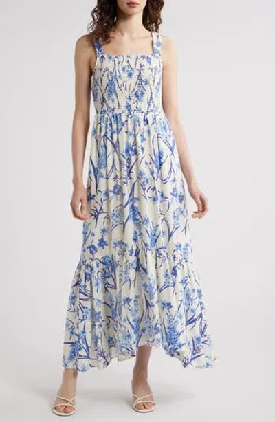 Chelsea28 Smocked Tiered Maxi Dress In Blue