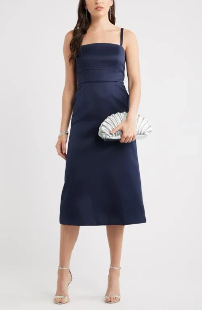 Chelsea28 Square Neck Column Cocktail Dress In Blue