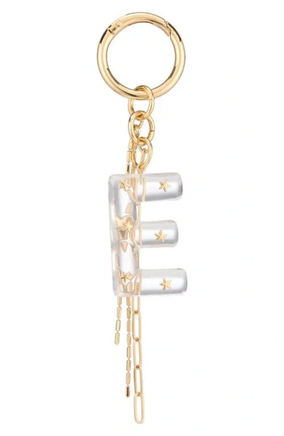 Chelsea28 Star Studded Initial Bag Charm In E- Clear- Gold