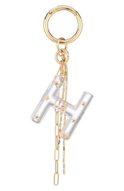 Chelsea28 Star Studded Initial Bag Charm In H- Clear- Gold