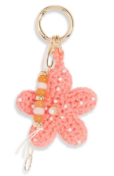 Chelsea28 Starfish Faux Pearl Crochet Bag Charm In Pink