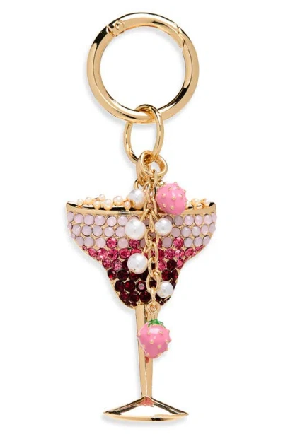 Chelsea28 Strawberry Daiquiri Bag Charm In Pink Multi- Gold