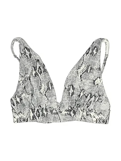 Pre-owned Chelsea28 Swimsuit Top Silver Animal Print Pattern Swimwear