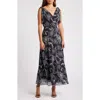 Chelsea28 Tie Shoulder Maxi Dress In Black- White