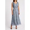 Chelsea28 Tie Shoulder Maxi Dress In Blue- Black