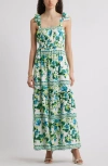 Chelsea28 Tie Strap Floral Print Maxi Dress