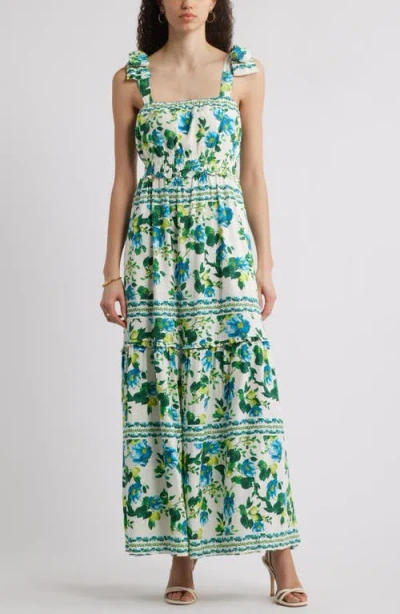 Chelsea28 Tie Strap Floral Print Maxi Dress