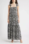 Chelsea28 Tie Strap Floral Print Maxi Dress In Black