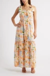 Chelsea28 Tie Strap Floral Print Maxi Dress In Multi