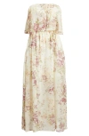 Chelsea28 Tie Waist Strapless Chiffon Maxi Dress In Neutral