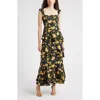 Chelsea28 Tiered Asymmetric Ruffle Maxi Dress